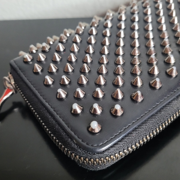 Christian Louboutin Long Wallet Panettone gunmetal/silvery Studs - Picture 6 of 15